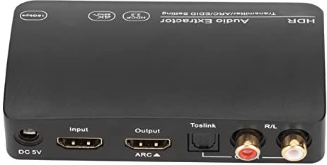 Goshyda Extracteur Audio HDMI 4K, HDMI vers HDMI et Convertisseur Audio 60Hz avec 2.0 5.1 ADV 3 Modes Sonores, émetteur Bluetooth pour Casques, Haut-parleurs, Etc.