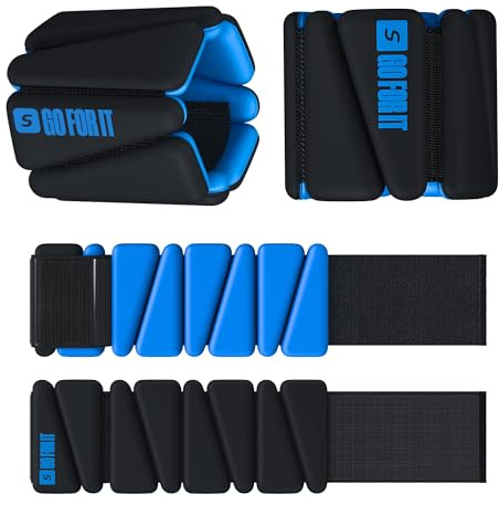 SPORTBIT Poids de Poignets & Chevilles Réglables – Lot de 2 (0,45 kg chacun), Bracelets Lestés pour Femme, Idéal pour Fitness, Yoga, Course et Entraînement à la Maison