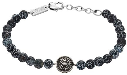 Diesel Herrenarmband Beads Achat schwarz, DX1464040