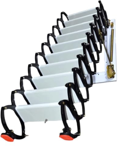 FROON Loft Stairs Space Saving Outdoor Folding Attic Stairs Portable Wall Mounted Telescopic Stairs Folding Staircase for Patio Wall for Warehouse Hospital
