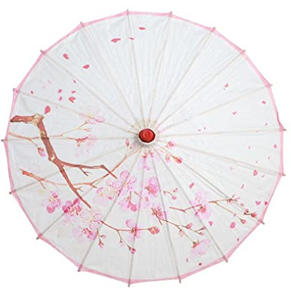 Umbrella Windproof Strong Women's Rain Umbrella Silk Dance Japanese Decorative Bamboo Umbrella Oil Paper Windproof Rain Umbrella Waterproof Umbrella (Color : B)