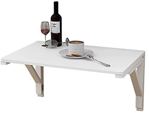 BBXSD Wandmontierte Tischküche, weißes Holz | Klappbarer Drop-Leaf-Esstisch, Eck-Computertisch für kleine Räume, Laptop-Schreibtisch, Nachttisch, Gaming-Arbeitsplatz, Balkon-Hängetisch