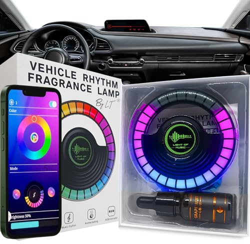 led voiture rythme musique diffuseur sens bon accessoire voiture éclairage d'ambiance accessoires auto et parfum voiture désodorisant idéal pour cadeau homme/app smartphone connécted