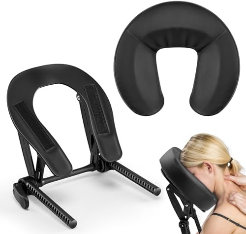 Hdenmist Universal Adjustable Massage Table Face Cradle & Headrest - Memory Foam Face Pillow Cushion for Bed Mattress Top, Eye Surgery Recovery, Salon SPA Massage Bed Equipment (Black)