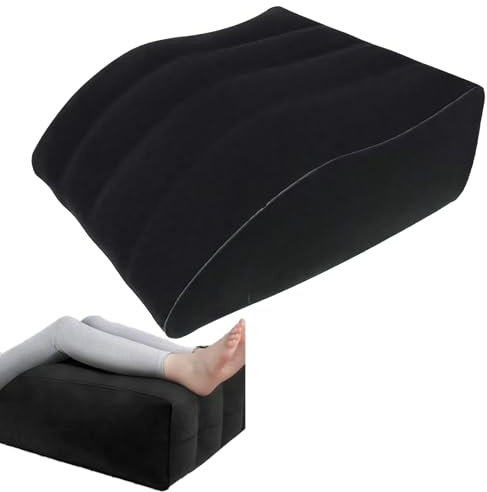Bustlwor Cojín Elevador de Piernas, Cojín de Cuña para Dormir, Almohada de Pierna de Cuña, para la Hinchazón, la Circulación Sanguínea (Negro)