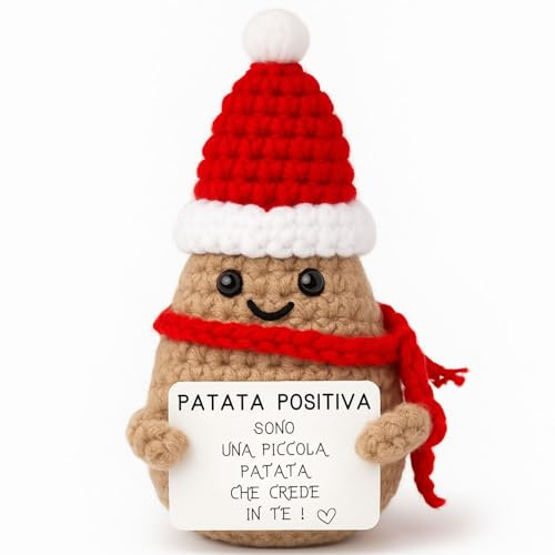 Patate Positive - Patata Positiva di Natale | Decorazione Casa Ufficio | Idea Regalo Originale & Divertente | Bambino Bambina Ragazzo Ragazza Uomo Donna Coppia | Calza di Natale | Babbo Natale Segreto