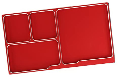 Jonlaki Bandeja de Tornillos de Aleación de Aluminio RC con Almohadilla Magnética para Herramienta de Mantenimiento, Portátil y Disco para Uso en Exteriores, en (rojo)