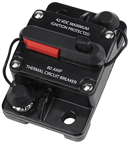 Sicherungsautomat, DC12V-42V Wasserdichter Schutzschalter Manuelle Reset 50A-300A Auto Stereo Audio Marine Boot Bike Inline Inverter Leitungsschutzschalter(80A)