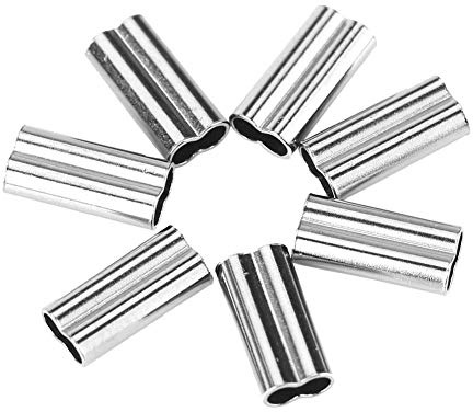 Klemmhülsen für Stahlvorfächer zum Angeln - 200 Stück Aluminium Double Sleeves, Crimpen, Draht Ärmel, Angelschnur Tube, Kupferrohr-Anschluss (1.0mm*10mm)