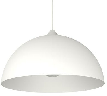 L+ lampadario soggiorno a sospensione, cameretta bambini, lampadario cucina moderno, camera da letto, in metallo, forma mezza sfera (Bianco, 40cm)