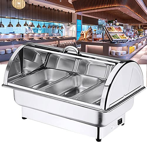 YAOYAOO Calientaplatos Eléctrico para Buffet, Calentador Comida Buffet con Cubierta, Comercial Calentadoras Calentador Buffet, 9L 13L Servidor de Buffet Bandeja para Mantener Alimentos Calientes