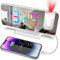 zerotop 7.4 Wecker mit Projektion Wecker Digital Projektionswecker für Schlafzimmer Digitaler Wecker Tschuhr mit Großer LED-Anzeige, 5 Dimmer, USB-Ladegerät, 12/24H, Schlummer, Digital Uhr LED Wecker