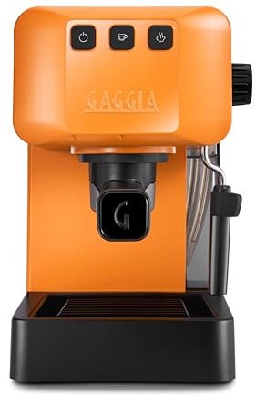 Gaggia EG2109 ORANGE Macchina Manuale da Caffè Espresso, Macinato o Cialde, Sistema POD per Espressi Cremosi Con Cialde, Pre-Infusione Automatica, 15 bar, Nuovo Modello 2023, 100% Made in Italy