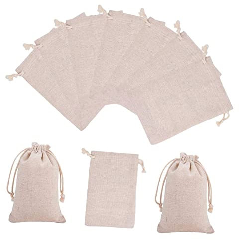 HOMSFOU 10 Pièces Costume De Sachet Sacs De Passoire à Épices Sacs à Épices Réutilisables Pochettes De Rangement Sacs D'épices De Cuisine à Épices Organisateur Lin en Coton Cordon