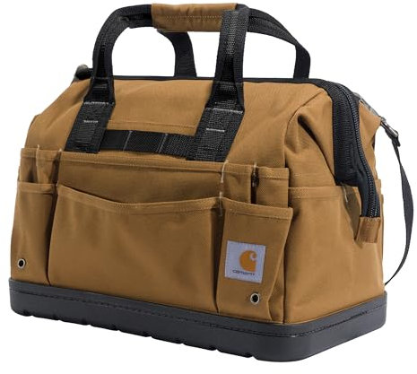 Carhartt Vor-Ort-Werkzeugtasche, langlebig, wasserabweisend, Werkzeug-Aufbewahrungstasche, schwer mit geformtem Boden, 40,6 cm, Carhartt Brown