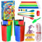 Caydo Sports Day Kit Outdoor Games - Potato Sack Race Bags, Egg Spoon Relay, 3 Legged Race Bands, Tug of War Rope, Medals - Fun Garden Games for Kids and Adults