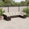 HOMEELIKE 10-TLG. Garten-Sofagarnitur mit Kissen Braun Poly Rattan