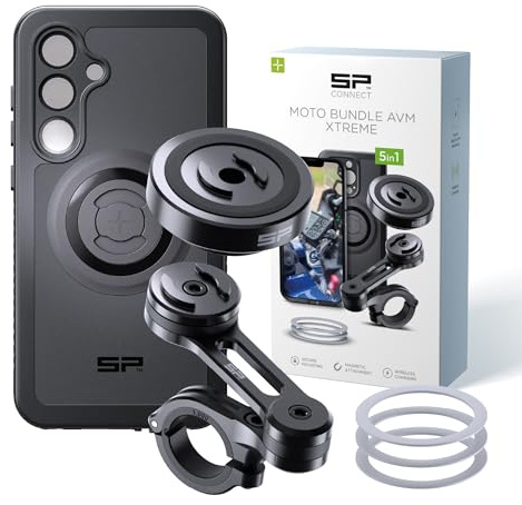 SP CONNECT Moto Bundle II AVM Xtreme | SPC+ | Hållare kompatibel med Samsung S25 Ultra | Mobiltelefonhållare för motorcykel | Smartphone | Tillbehör vibrationsdämpad för moped