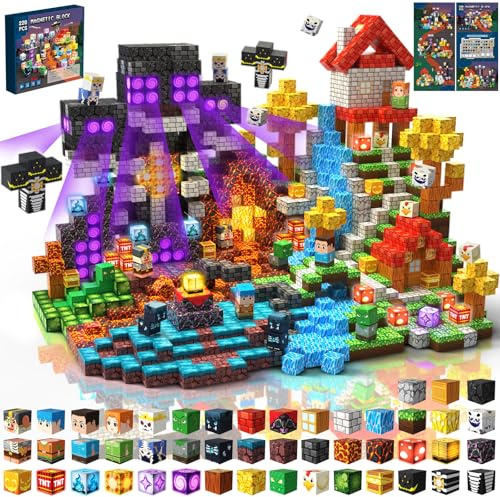 Magnetiska Byggklossar 220 PCS 2CM Magnetic Blocks, 3+ STEM Montessori sensoriska leksaker för 3 4 5 6 7 8 9 10 11 12 8-12 år gamla pojkar och flickor Födelsedagspresenter