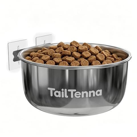 Ciotola da parete per gatti, altezza regolabile, stazione di alimentazione per cani e gatti, con ciotola rimovibile in acciaio inox, mangiatoia per animali domestici da appendere alla parete, per