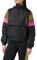 Urban Classics Damen Ladies AOP Mixed Pull Over Jacket Jacke, Mehrfarbig (Black/Leo 01945), Medium (Herstellergröße: M)