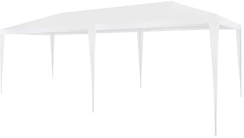 vidaXL Tente de fête de mariage, chapiteau d'activités de plein air, tonnelle de jardin, pavillon instantané, camping, pique-nique, barbecue, abri en polyéthylène 2,5 x 5,9 m, blanc