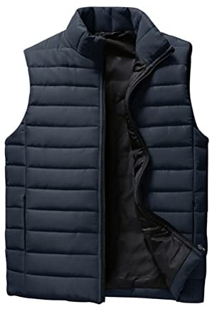 ORANDESIGNE Homme Casual Chaud Doudoune Gilet sans Manche Blouson Veste Hiver B Nior L B Bleu Foncé L