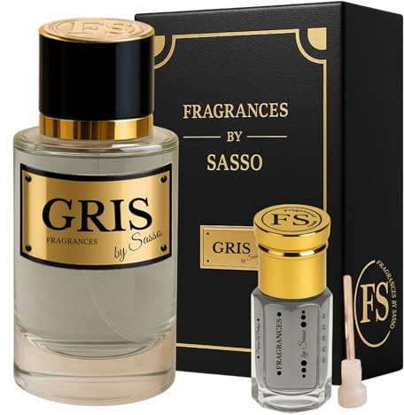 Grå doft av berg - FRAGRANCES BY SASSO - lyxig set - parfymextrakt 50 ml + ren essens 3 ml - presentförpackning för män och kvinnor - generisk privat samling