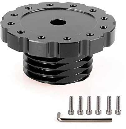 muge racing Steering Wheel Adapter, Aluminum Sim Racing Gaming Steering Wheel Adapter for T300, T500, TS-PC, TS-XW (Black)