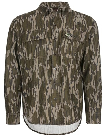 Mossy Oak Camicetta da caccia mimetica da uomo, Bottomland originale, XX-Large