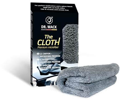 Dr. Wack - Chiffon Microfibre Premium pour Voiture - Idéal pour Polissage sans Traces et sans Peluches - Anti-Rayures - Poils Longs Doux, Moelleux et Absorbants - Fabriqué en Allemagne