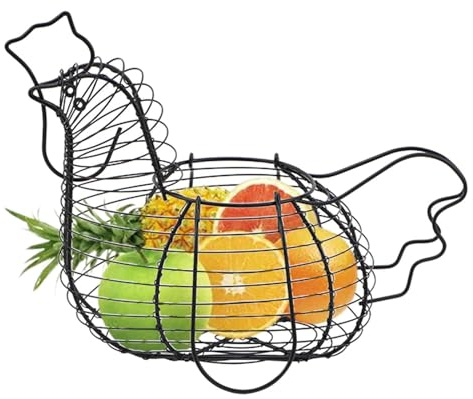 Cesta de huevo de gallina, cesta de recolección y recolección de huevos en de pollo, cesta de recolección de gran capacidad práctica y multifuncional para alimentos frutas y huevos