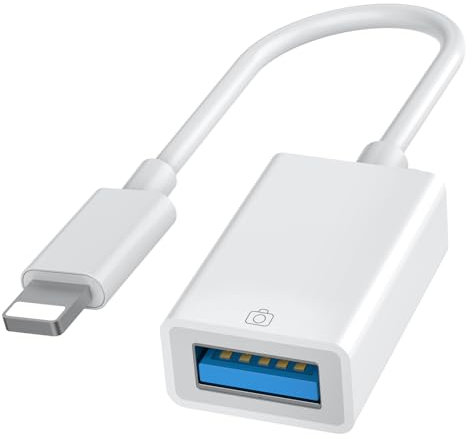 [Certificato Apple MFi] Adattatore Lightning a USB per iPhone 14 13Pro/Max Adattatore fotocamera USB per iPhone, Adattatore OTG Supporta Unità Flash, Lettore di Schede, Mouse, Tastiera, MIDI