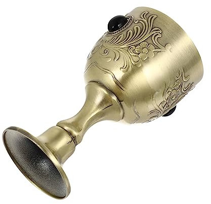 VERDANVERSE Cáliz De Vino De Metal Mini Taza De Fiesta Para Vino Tinto Elegante Diseño Vintage Para Eventos y Celebraciones