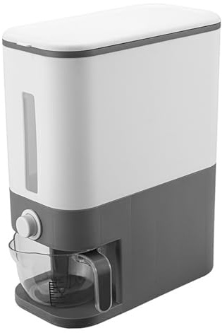 Dispensador de arroz a prueba de humedad contenedor de almacenamiento de arroz de 12 kg de capacidad con taza de medición Dispensador de cereal sellado para la cocina para maíz de soja de cocina