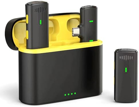 DOKI DK10AD Micrófono Inalámbrico DSP con Cancelación de Ruido (2 Micrófonos+1 Receptor) - Tipo-C Negro