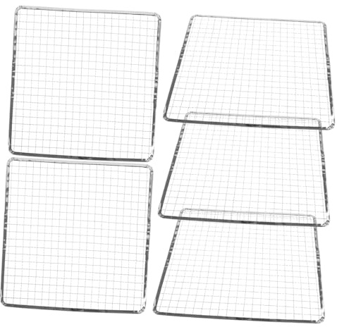 Abaodam 5 pezzi Bbq Usa e Getta Quadrata Rete Grill Leggera e Portatile per Barbecue Outdoor e Picnic Graticola per Carne Verdure e Pesce Design Maglia per Cottura Uniforme e Aria