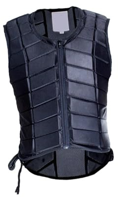 rongweiwang Gilet de sécurité pour l'équitation, équipement de équestre Respirant et rembourré, Absorbant Les Chocs, pour Adultes, Femmes, Hommes, Adultes et Adolescents, Noir, S