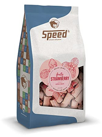 Speed Delicious speedies Strawberry, Pferdeleckerli mit Erdbeergeschmack, fruchtiger Snack für jedes Pferd, Beste Zutaten, einfach praktisch (1 kg)