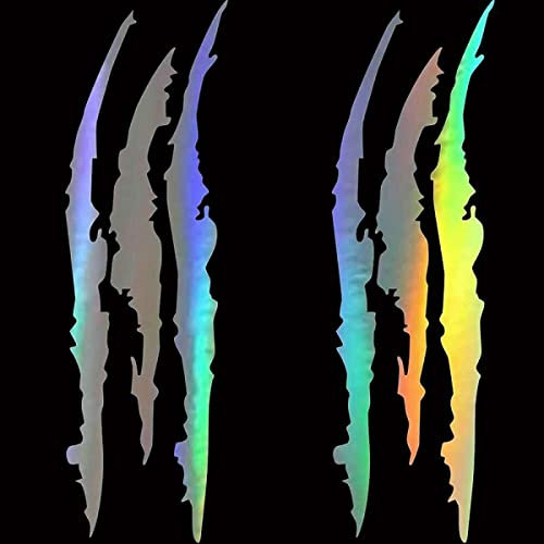 SPORTARC 10 Stück reflektierende Auto-Scheinwerfer-Monster-Aufkleber, Kratzstreifen, Krallen-Vinyl-Aufkleber