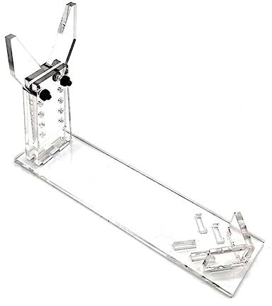 MiOYOOW Acryl Waffendisplay Waffenständerhalter dekotreppe 5 höhenverstellbarer Waffenständer für alle kleinen Pistolen