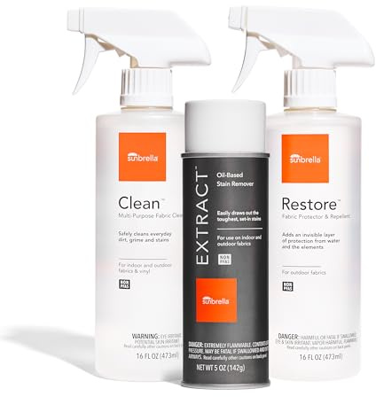 Sunbrella Total Care Kit | Clean, Protect & Restore Fabric & Upholstery | Fabric Cleaner, Stain Remover, and Protector Bundle | 16 fl oz / 5 fl oz
