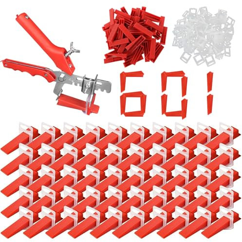 601 Pièces Croisillon Autonivelant 3mm Croisillon Carrelage Autonivelant Croisillon Autonivelant Cale Carrelage Kit de Nivellement pour Carrelage avec Pince Pour Carrelage Sol Carreaux de mur