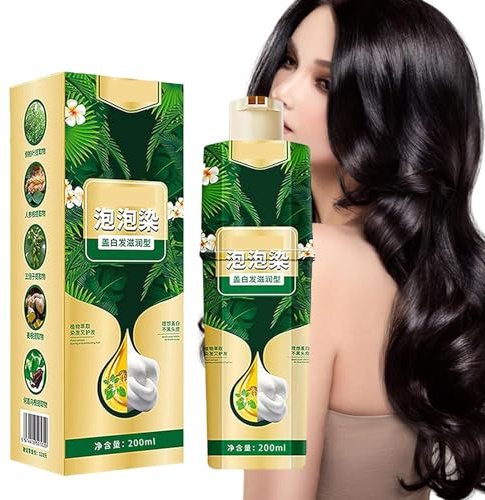 Bubble Plant Hair Dye - 200ml Instant Natural Grey Hair Color Dye Cream for Women and Men