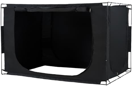 VEVOR Bed Tent, Pongee Fabric, 3 Doors Breathable Dream Tent with 0.37 in Fiber Poles on Bed Privacy, Full Size 70% Blackout Sleeping Canopy, Fit for Kids Playhouse and Adults Sleeping