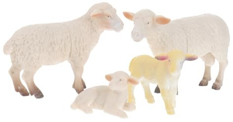 DIKACA 4 Stück Schaf Modell Kunststoff Schaf Figuren Schaf Plastikspielzeug Bauernhoftier Miniatur Realistisches Tiermodell Tierspielzeug Schaf Spielzeugfiguren