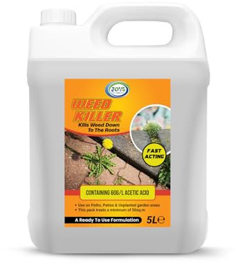 JOVS Weed Killer 5L Ready to Use | Fast Acting Weed Killer for Patios, Driveways, Paths & Gardens | Kills Weeds to the Root | Pet & Child Safe Once Dry | Covers 50 Sq meter | No Mixing Needed.
