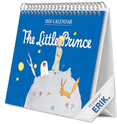 Grupo Erik Calendario sobremesa 2026 El Principito - Almanaque de mesa 2026 Con espacio para Anotar, Vista Mensual global, Ilustraciones y Base resistente (19,5 x 16,5cm)