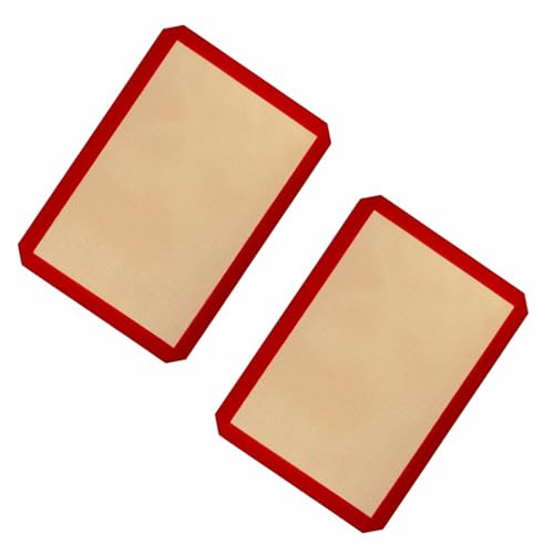 2 Piezas Tapete de Silicona Reutilizable Alfombrilla Horno Silicone Antiadherente Alfombra Resistente al Calor para Hornear Pan Galletas Macarons 40 x 30 cm