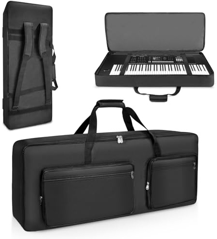 SUNDOY Funda para Teclado – Bolsa de Tela Oxford 600D Resistente, Acolchado de Espuma de 8 mm, Transportar teclados, Accesorios Musicales y más (73/76 Teclas)